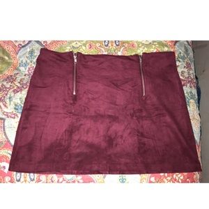 red suede skirt from forever 21